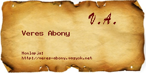 Veres Abony névjegykártya